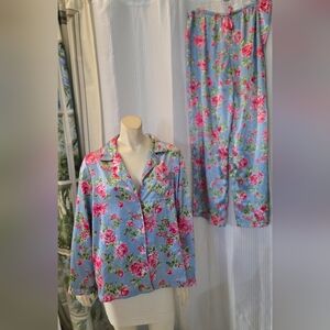 Floral Blue Pajama Set